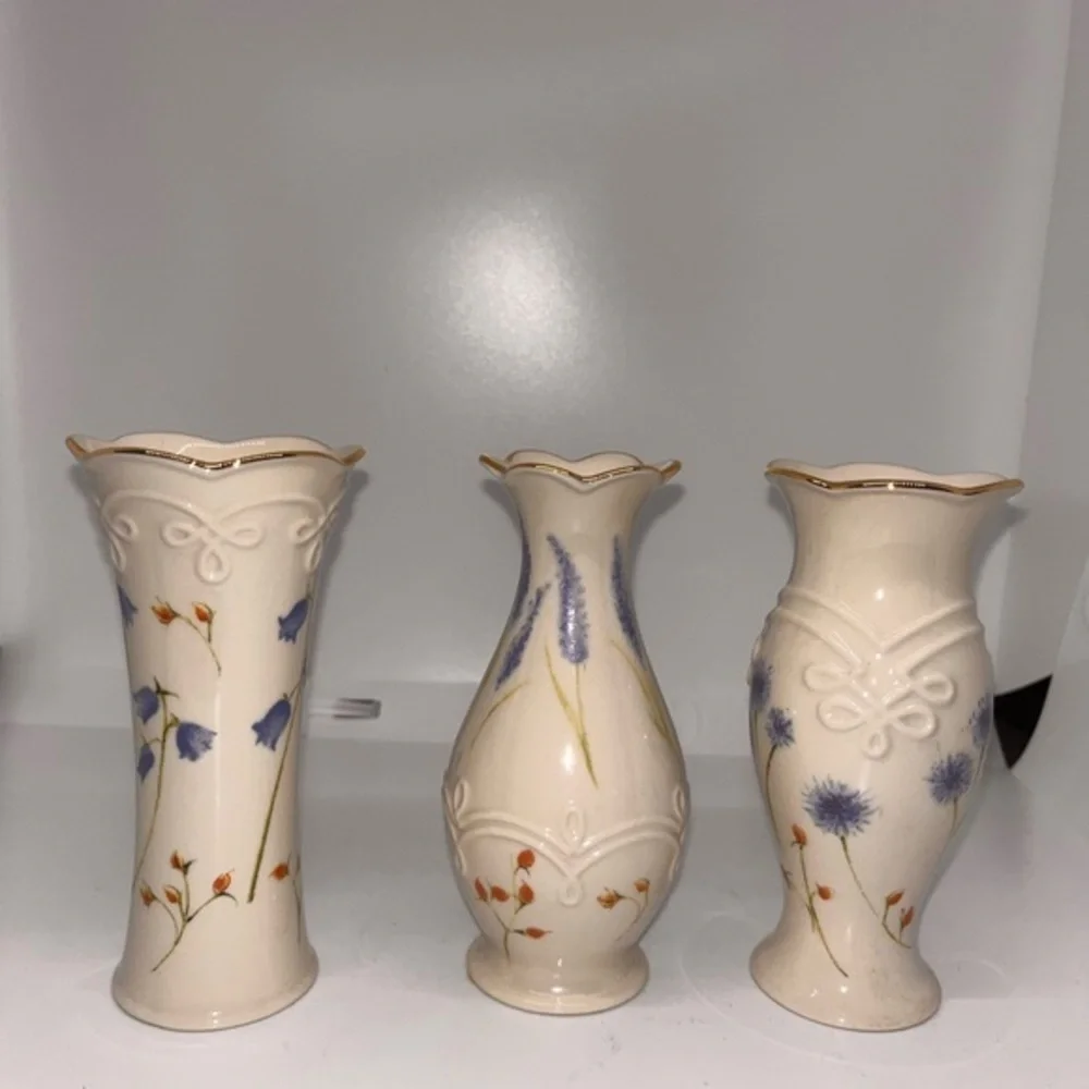 Three Lenox Bud Vases, Still New In Box, Set of Three Porcelain Bud Vases.